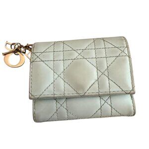 Dior Lady Dior Lotus White Leather Wallet